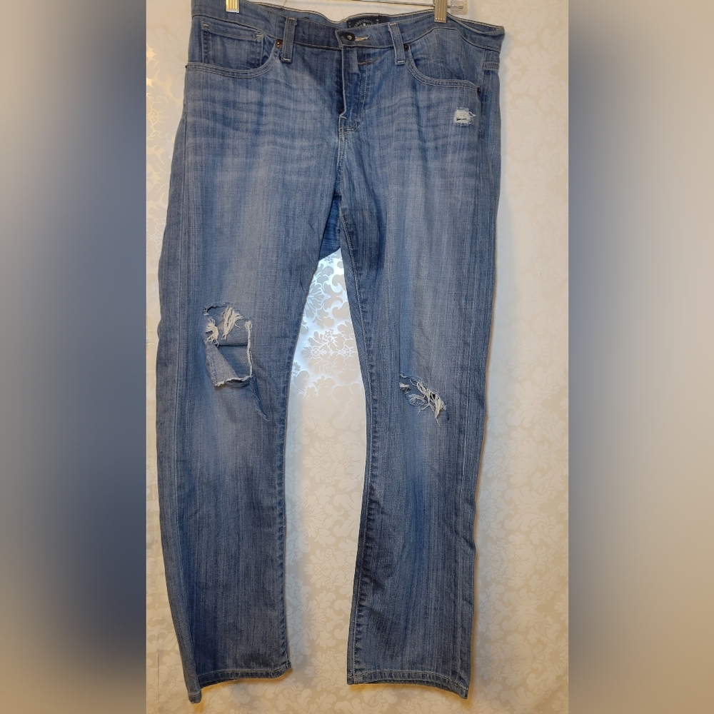 Lucky Brand Light Blue Distressed Boyfriend Jeans